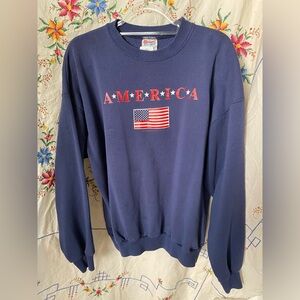 SOLD! 90s VINTAGE AMERICA CREW NECK SWEATER